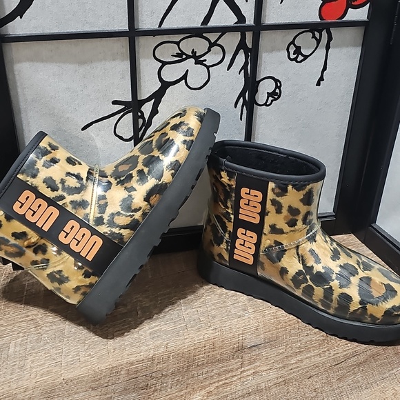 UGG Clear Mini Panther Animal Print Winter Waterproof Boots Size 5 - Picture 4 of 11